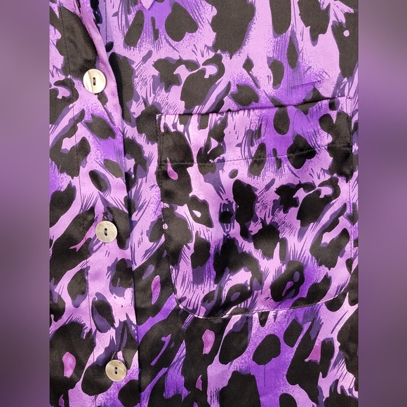 Linea by Louis Dell'Olio Silk Animal Print Blouse Size S - Picture 5 of 11